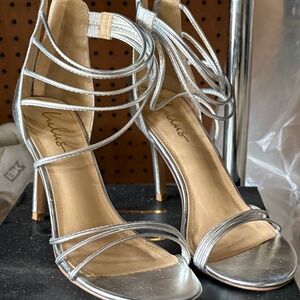 Silver formal shoes